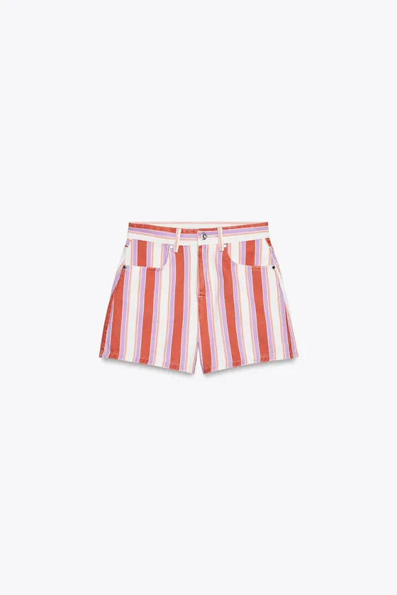 ШОРТЫ Z1975 MOM FIT В ПОЛОСКУ С ВЫСОКОЙ ПОСАДКОЙ