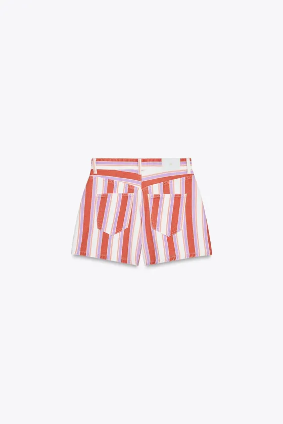 ШОРТЫ Z1975 MOM FIT В ПОЛОСКУ С ВЫСОКОЙ ПОСАДКОЙ