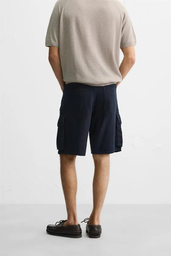 ШОРТЫ КАРГО ИЗ ХЛОПКА И ЛИОЦЕЛЛА