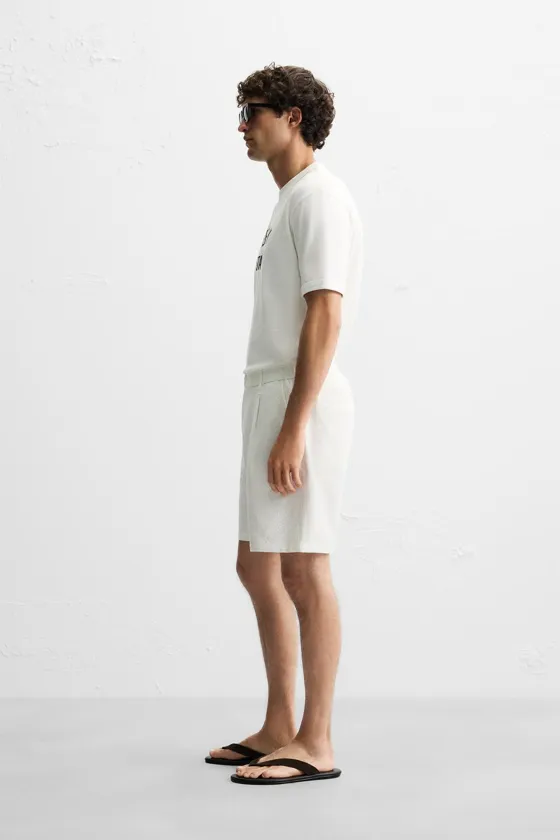 ШОРТЫ REGULAR FIT ИЗ РЕЛЬЕФНОЙ ТКАНИ
