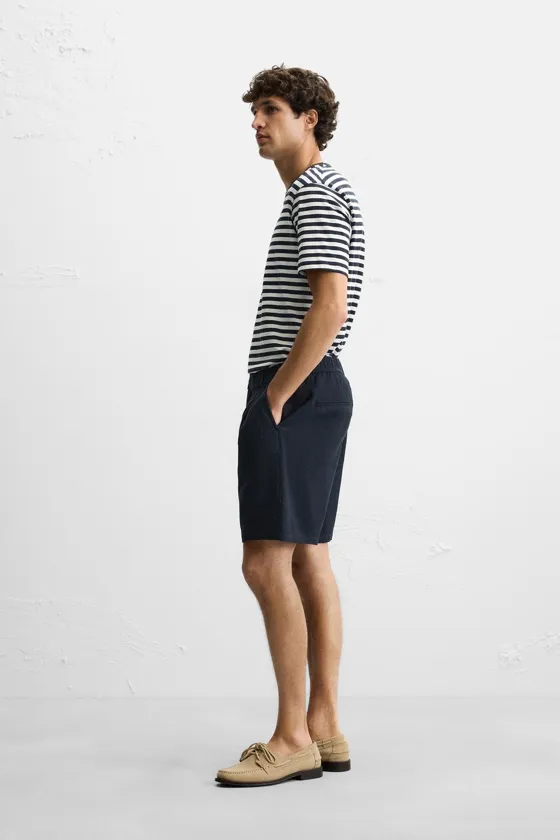 ШОРТЫ REGULAR FIT ИЗ РЕЛЬЕФНОЙ ТКАНИ