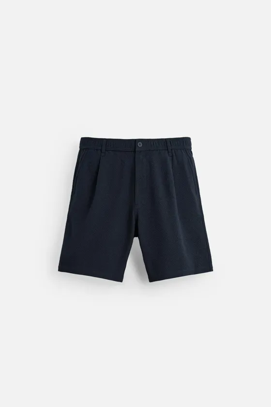 ШОРТЫ REGULAR FIT ИЗ РЕЛЬЕФНОЙ ТКАНИ