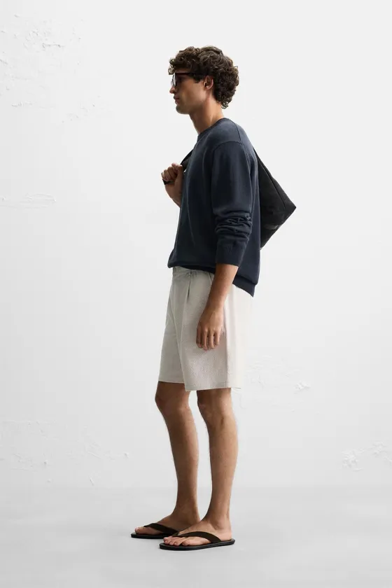 ШОРТЫ REGULAR FIT ИЗ РЕЛЬЕФНОЙ ТКАНИ