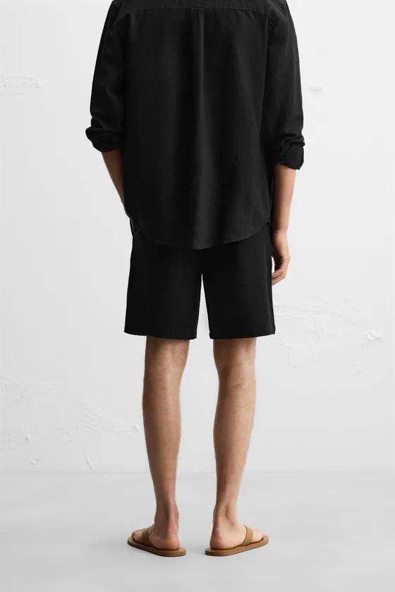 ШОРТЫ REGULAR FIT ИЗ РЕЛЬЕФНОЙ ТКАНИ