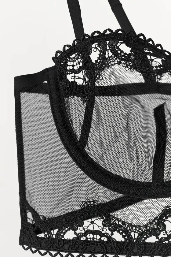 КРУЖЕВНОЙ СЕТЧАТЫЙ БЮСТГАЛЬТЕР НА КОСТОЧКАХ