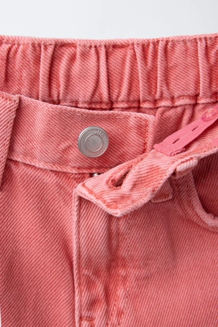 Red | 4551/700/600 - Zara Джинсовые шорты с разрезами