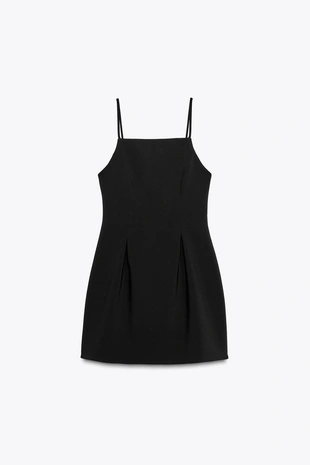 Короткое платье на бретелях- Заказать в России