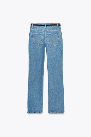 JEANS Z1975 90'S STRAIGHT HIGH-WAIST BELTED- Заказать в России