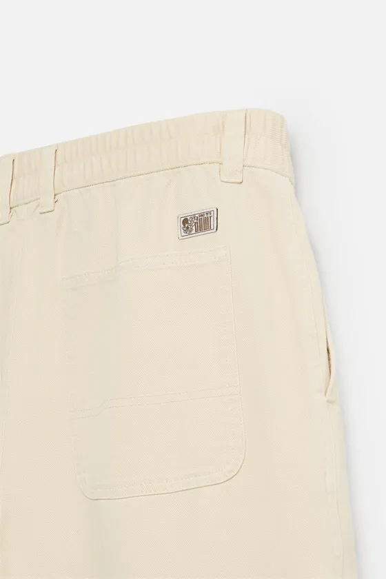 БРЮКИ RELAXED FIT ИЗ РЕЛЬЕФНОЙ ТКАНИ