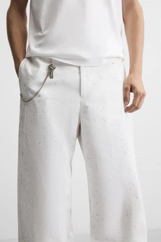 БРЮКИ ШИРОКОГО КРОЯ С АБСТРАКТНЫМ ПРИНТОМ