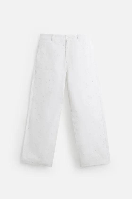 БРЮКИ ШИРОКОГО КРОЯ С АБСТРАКТНЫМ ПРИНТОМ