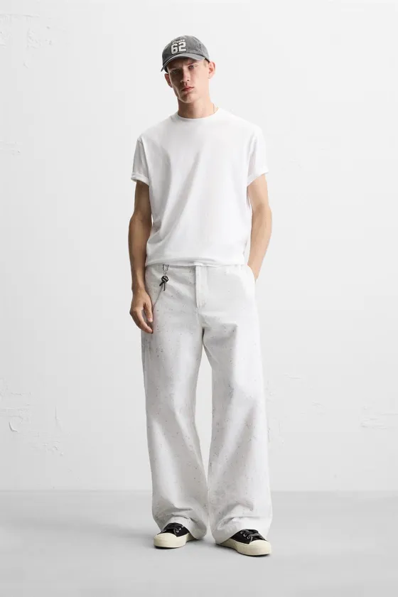 БРЮКИ ШИРОКОГО КРОЯ С АБСТРАКТНЫМ ПРИНТОМ