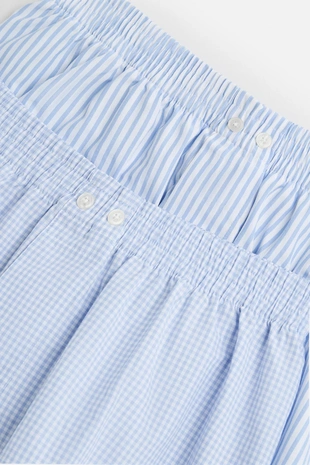 Набор из двух трусов-боксеров из поплина в контрастную полоску- Заказать в России