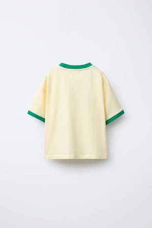 Купить Zara Футболка с контрастными кромками и надписью