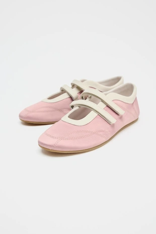 Атласные балетки с декоративной строчкой- Заказать в России