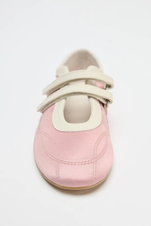 Атласные балетки с декоративной строчкой- Заказать в России