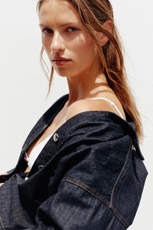 Джинсовая рубашка Z1975 с широкими рукавами- Заказать в России