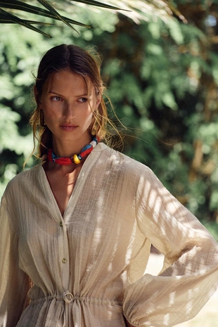 Рубашка из полупрозрачной жатой ткани- Заказать в России