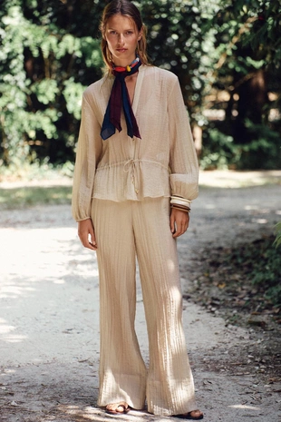 Рубашка из полупрозрачной жатой ткани- Заказать в России