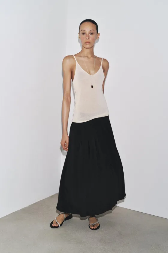 Юбка миди из коллекции zara женщин