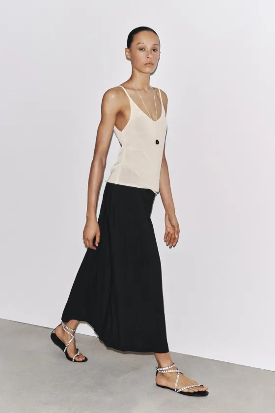 Юбка миди из коллекции zara женщин