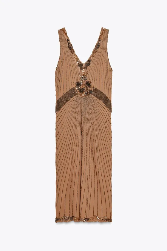 ПЛАТЬЕ С ВЫШИВКОЙ И БУСИНАМИ — ZW COLLECTION