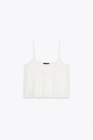 Хлопковый топ с вышивкой- Заказать в России