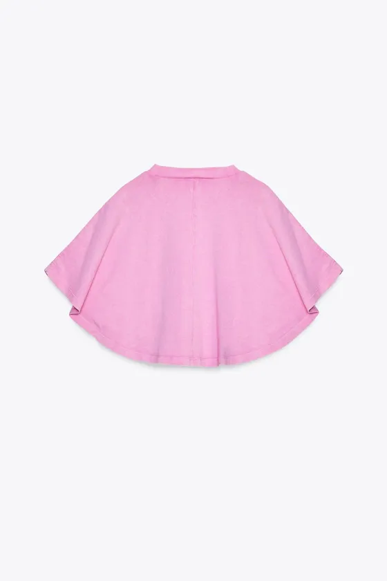 ФУТБОЛКА-НАКИДКА ИЗ ТКАНИ С ЭФФЕКТОМ ПОТЕРТОСТИ