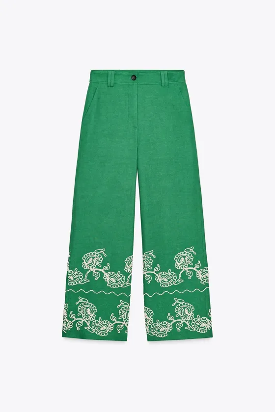 БРЮКИ-КЮЛОТЫ С ВЫШИВКОЙ — ZW COLLECTION