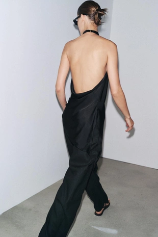 Атласный топ с горловиной халтер — ZW COLLECTION