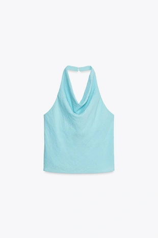 Топ струящегося покроя с горловиной халтер- Заказать в России