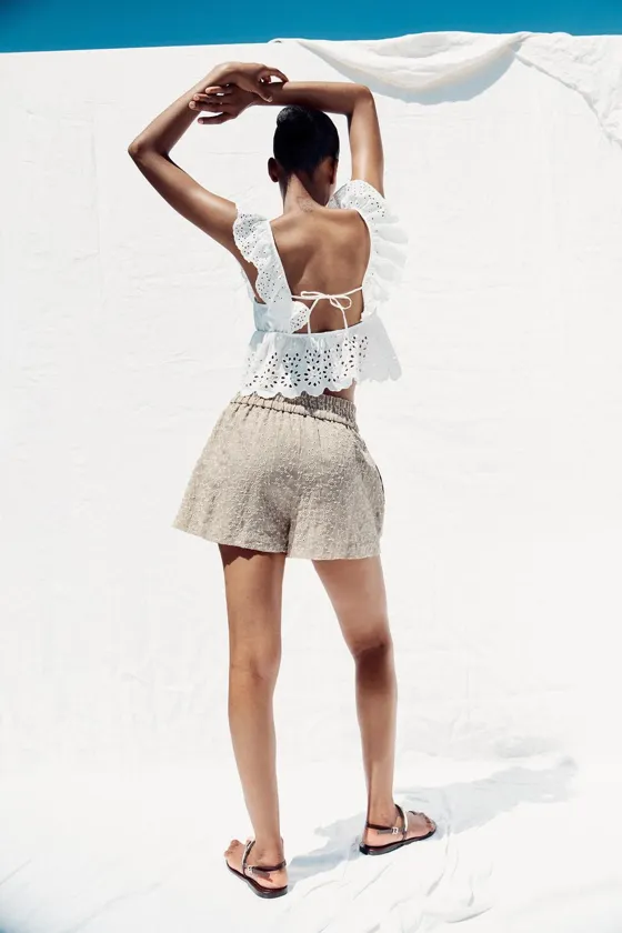 ШОРТЫ С АЖУРНОЙ ВЫШИВКОЙ