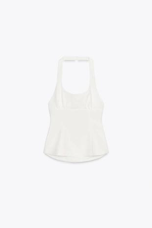 Топ с горловиной халтер и бантами- Заказать в России