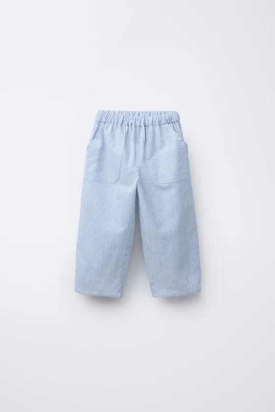 БРЮКИ BAGGY ИЗ СМЕСОВОГО ХЛОПКА И ЛЬНА