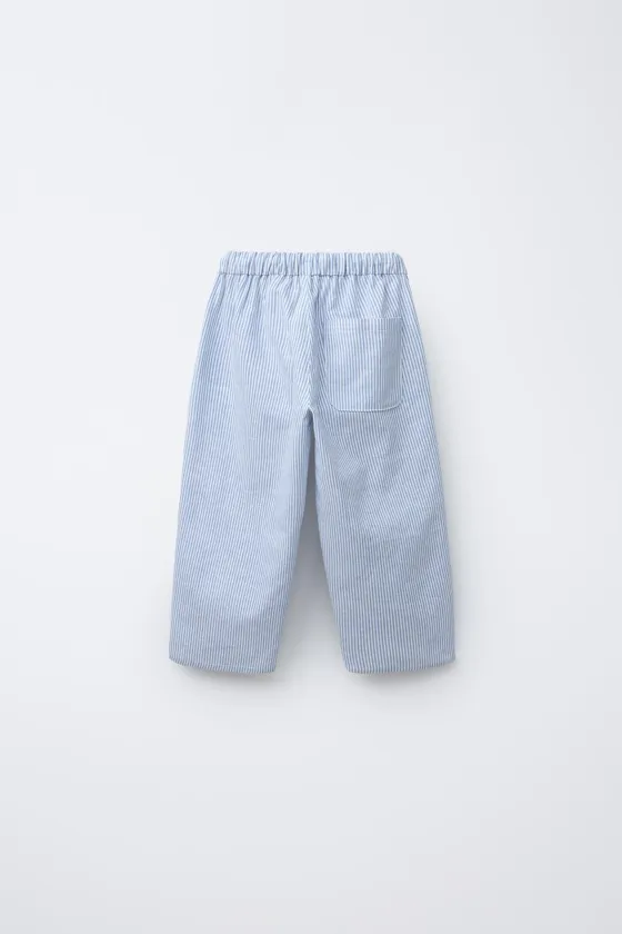 БРЮКИ BAGGY ИЗ СМЕСОВОГО ХЛОПКА И ЛЬНА