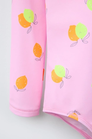 Купальник в стиле майки 2-6 лет с лимонным принтом- Заказать в России