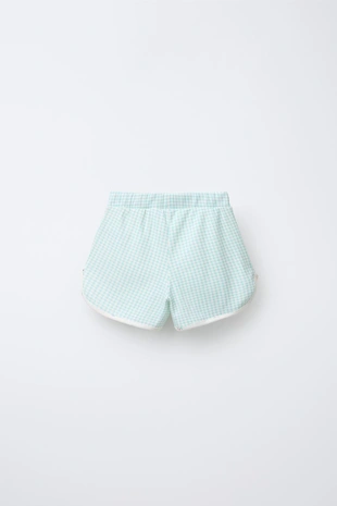 Пижама с футболкой и горчичковым шортами в клетку и цветочным принтом, 2-6 лет- Заказать в России