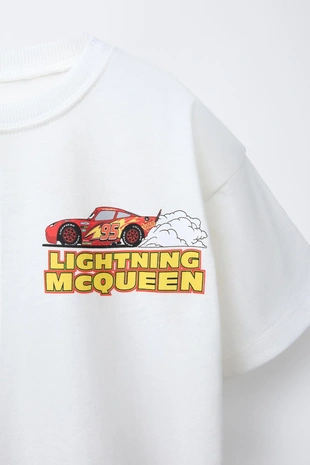 White | 7878/711/250 - Zara Лонгслив с принтом CARS LIGHTNING MCQUEEN © DISNEY