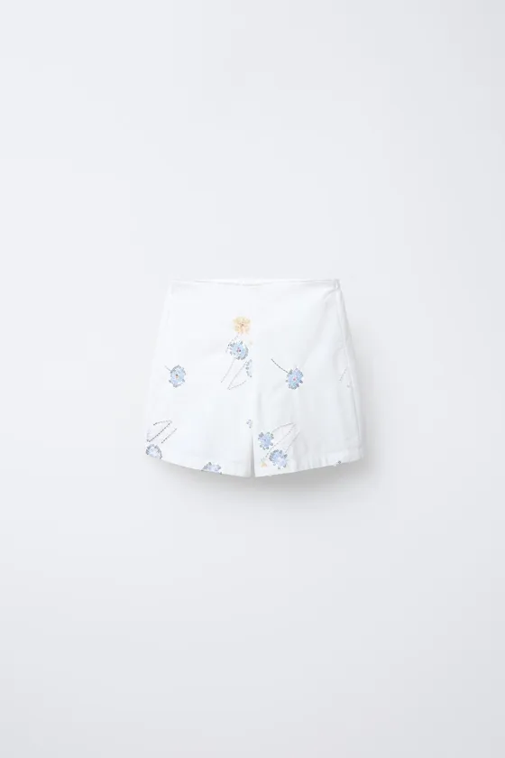 ШОРТЫ С ЦВЕТОЧНЫМ ПРИНТОМ И БУСИНАМИ