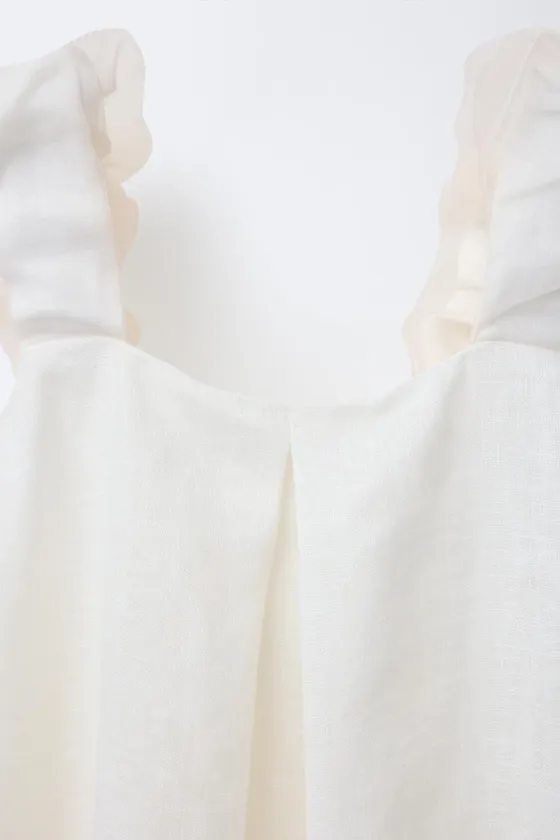 ПЛАТЬЕ ИЗ 100% ЛЬНЯНОЙ ОРГАНЗЫ