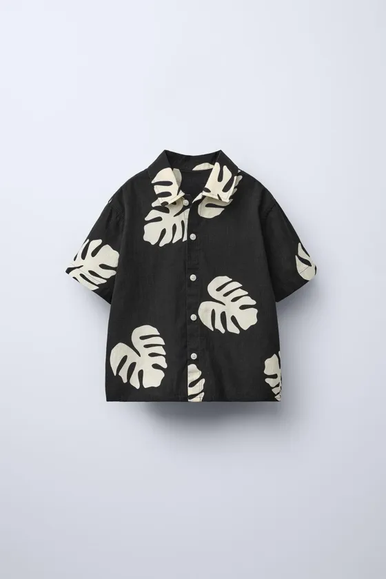 РУБАШКА С ПРИНТОМ «ЛИСТЬЯ»