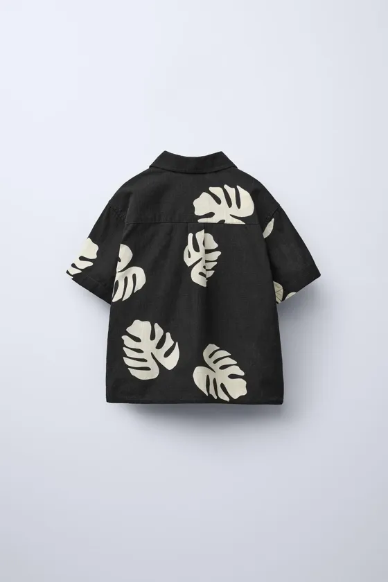 РУБАШКА С ПРИНТОМ «ЛИСТЬЯ»