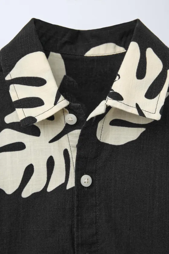 РУБАШКА С ПРИНТОМ «ЛИСТЬЯ»