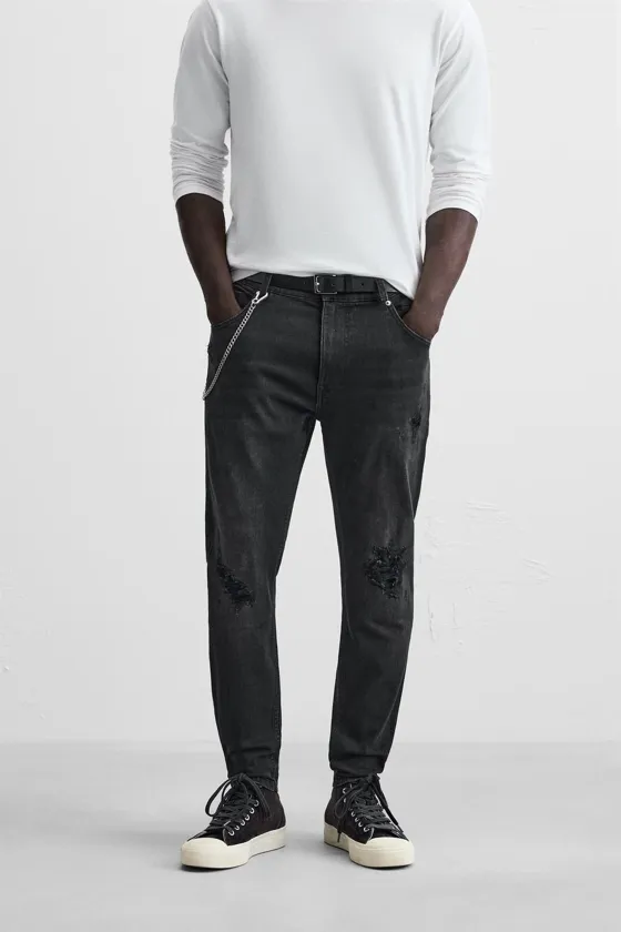 ДЖИНСЫ SKINNY FIT С РАЗРЕЗАМИ