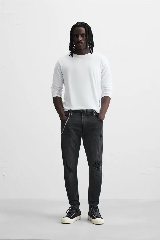 ДЖИНСЫ SKINNY FIT С РАЗРЕЗАМИ