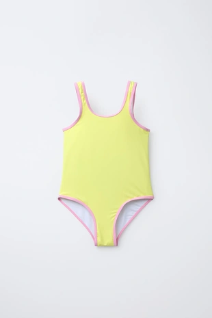 Купальник для детей от 6 до 14 лет с контрастными обтравками- Заказать в России