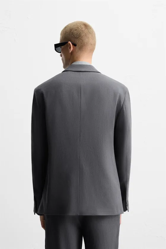 Пиджак regular fit из льняной ткани