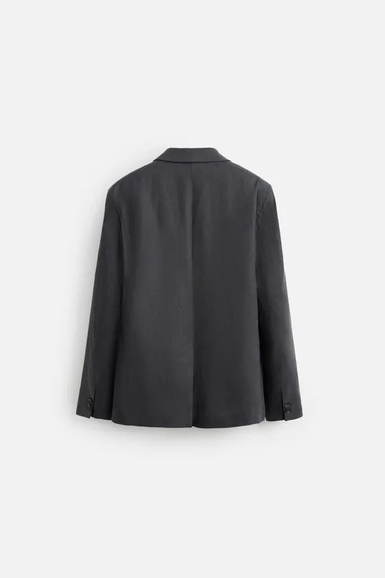 Пиджак regular fit из льняной ткани