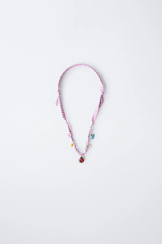 GINGHAM BEADED NECKLACE