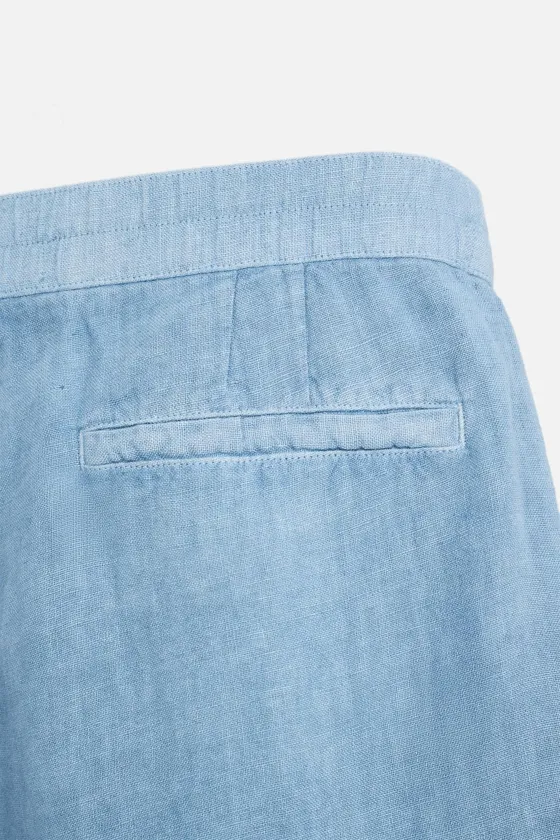 ШОРТЫ ИЗ 100% ЛЬНА С ЭФФЕКТОМ ПОТЕРТОСТИ